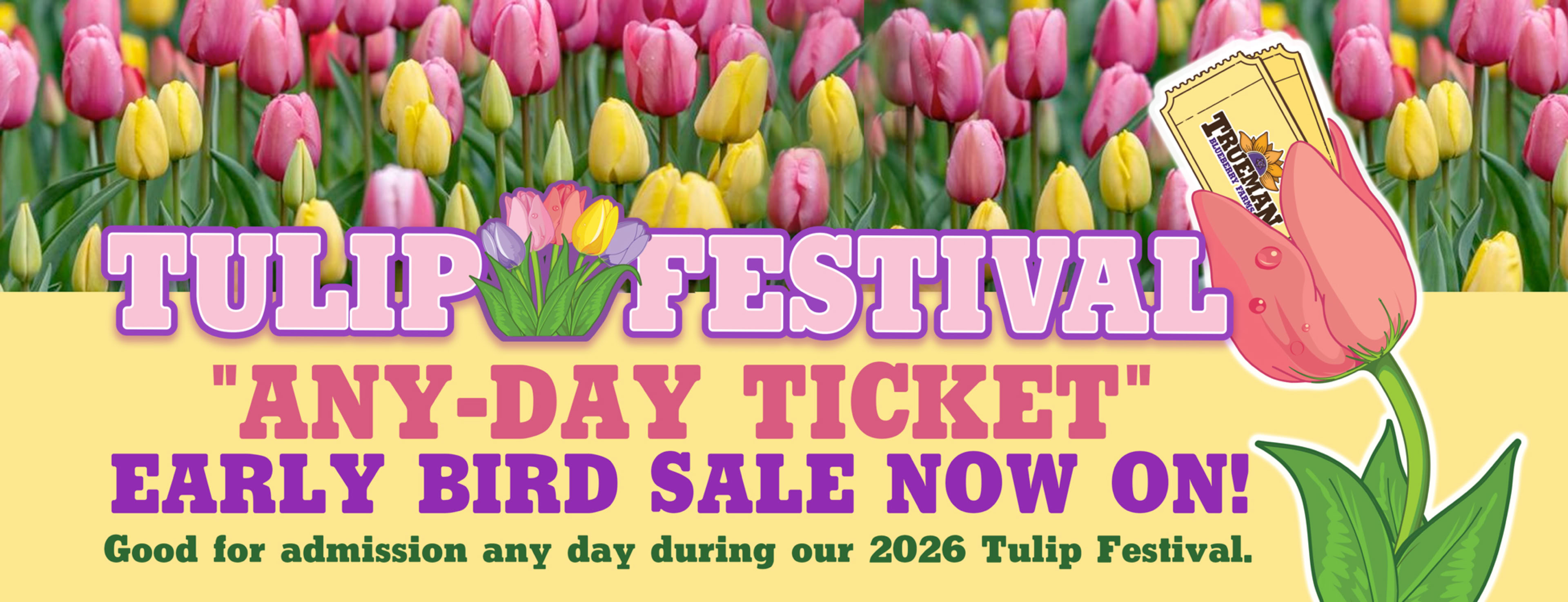 Trueman FArms Early Bird Tulip Festival Tickets